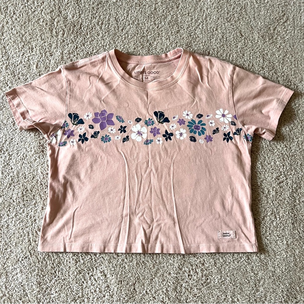 Floral Print Cropped T-shirt